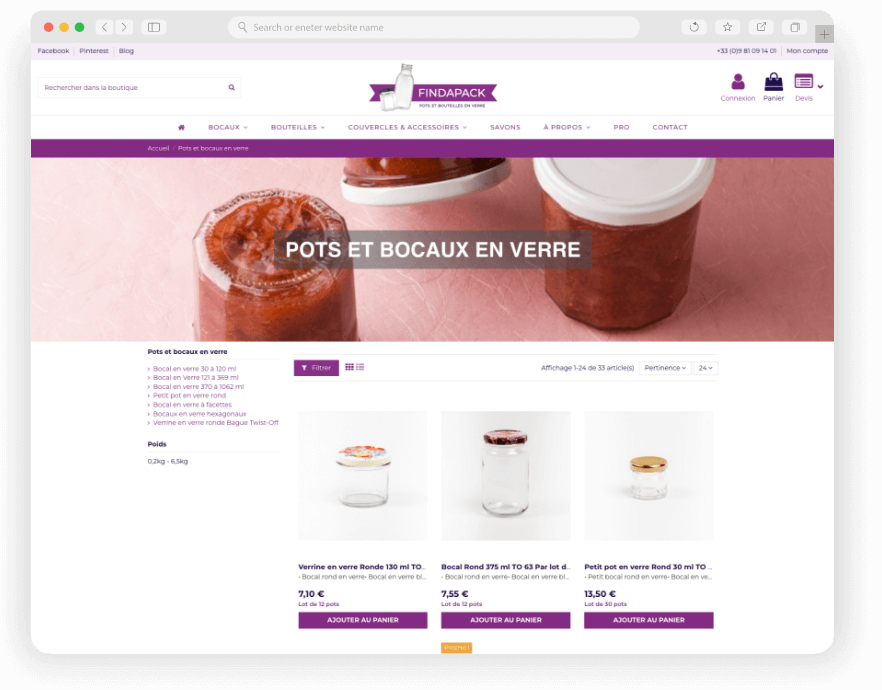 Findapack Création Site E-commerce